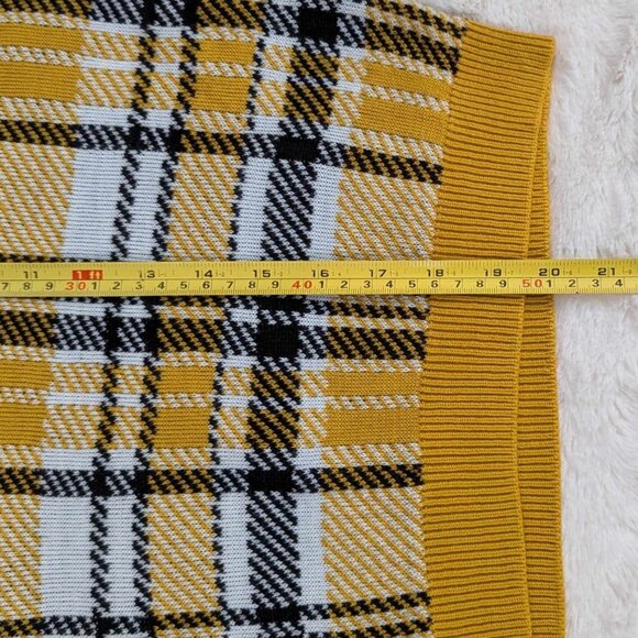 H&M Divided Women's Lightweight Yellow & Black Plaid Sweater Size XS - Picture 8 of 11